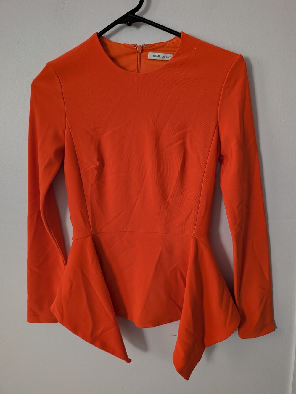 Camila And Marc Fly By Night Peplum Top In Orange Size 2/S